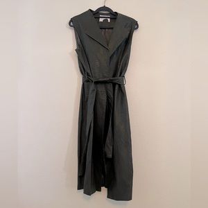 Dark Green Faux Leather Vest